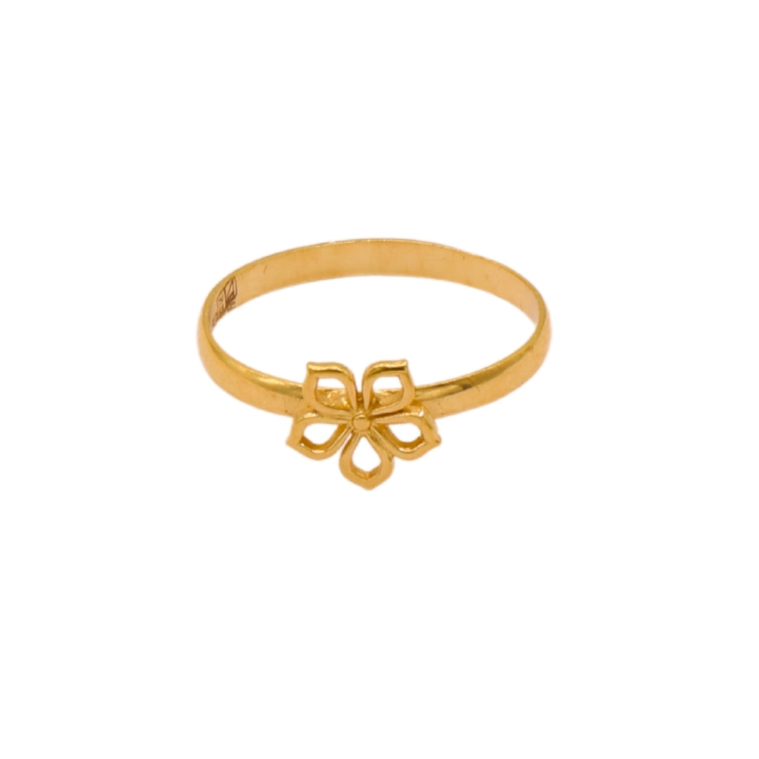 Gold 18KT Floral Cutwork Ring