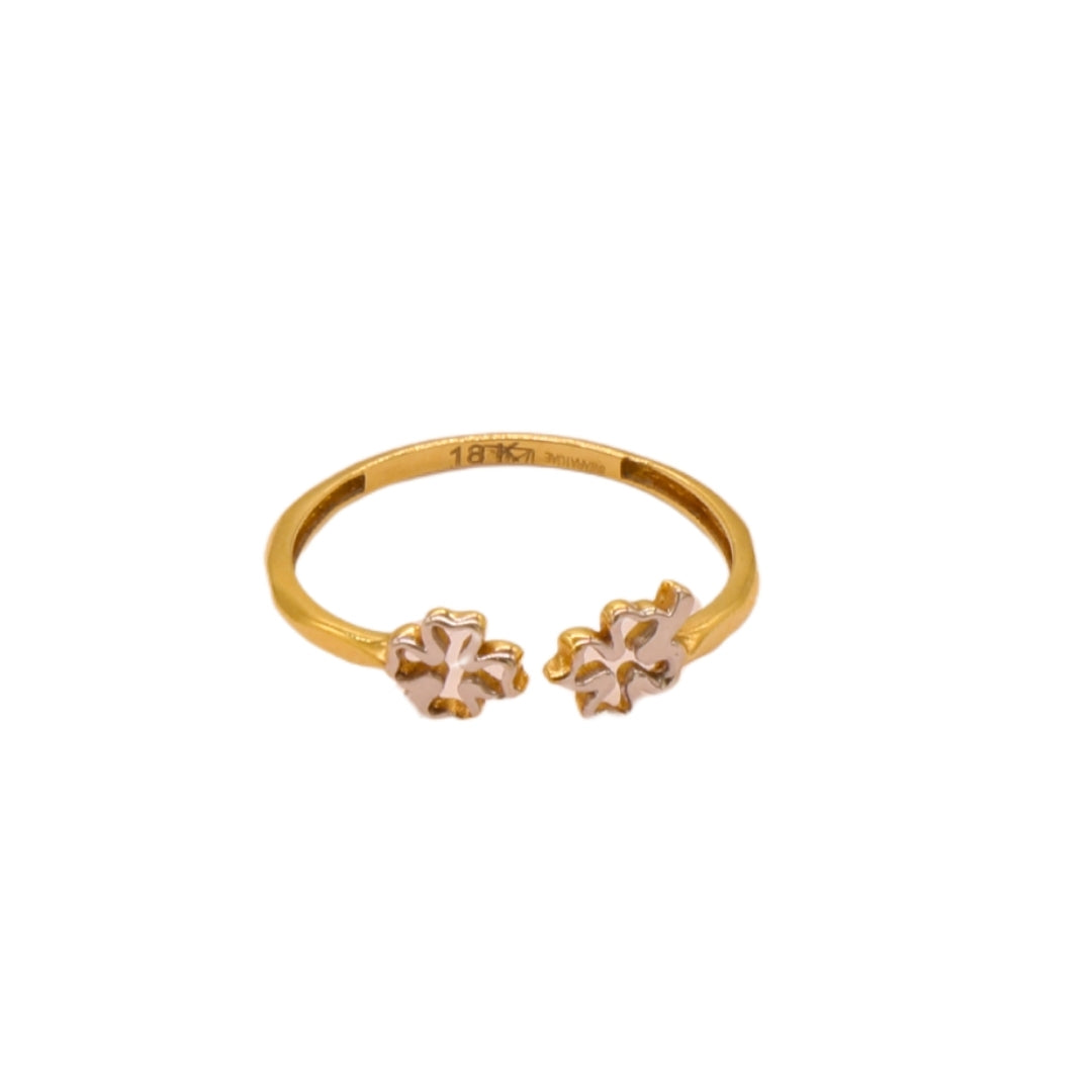 Gold 18KT Floral Dual-Top Ring
