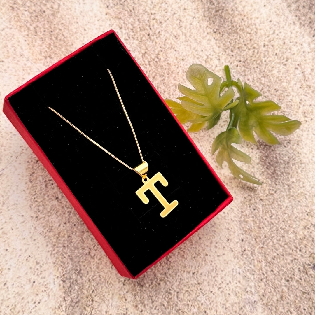 Gold 18KT 'B,D,J,K,L,M,T' Initial Necklace