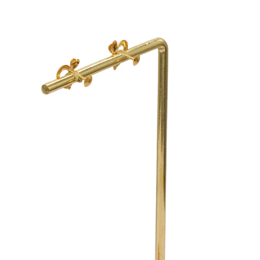 Gold 18KT Double Heart Stud Earrings