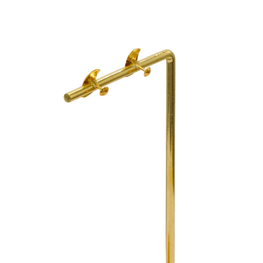 Gold 18KT Cylinder Textured Stud Earrings