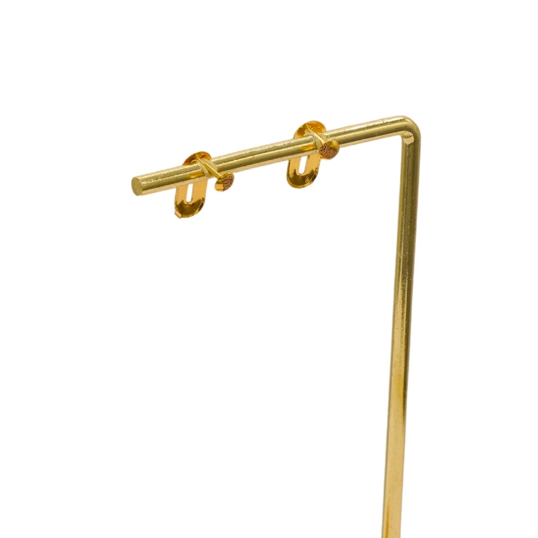 Gold 18KT Greek Pattern Stud Earrings