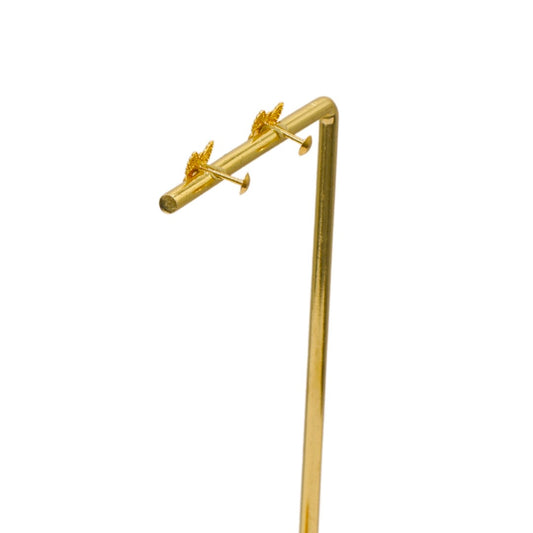 Gold 18KT Textured Bow Stud Earrings