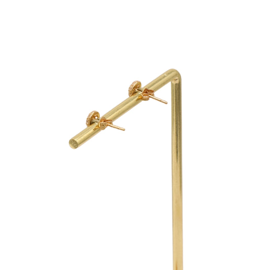 Gold 18KT Round Diamond-Cut Stud Earrings