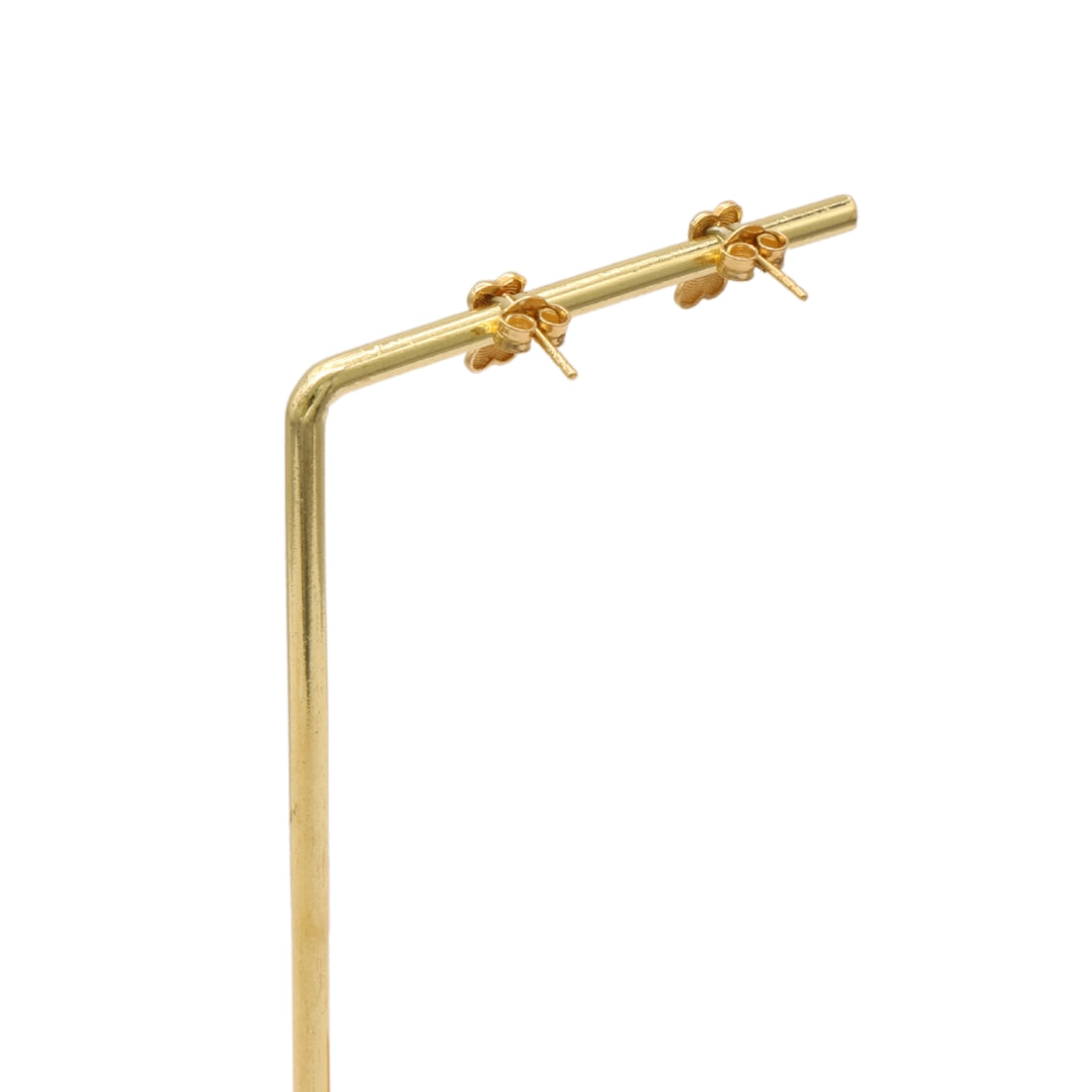 Gold 18KT Twin Heart Stud Earrings