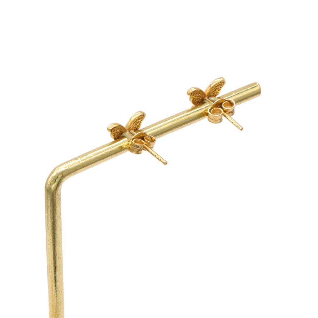 Gold 18KT Butterfly Stud Earrings