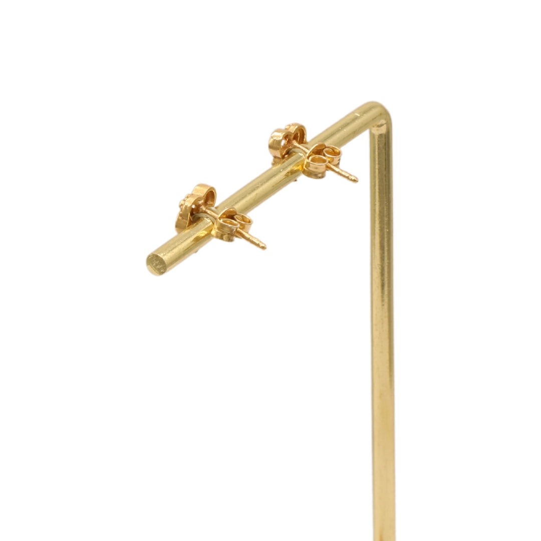 Gold 18KT Dual Heart Stud Earrings