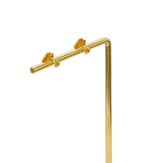 Gold 18KT Clover Design Stud Earrings