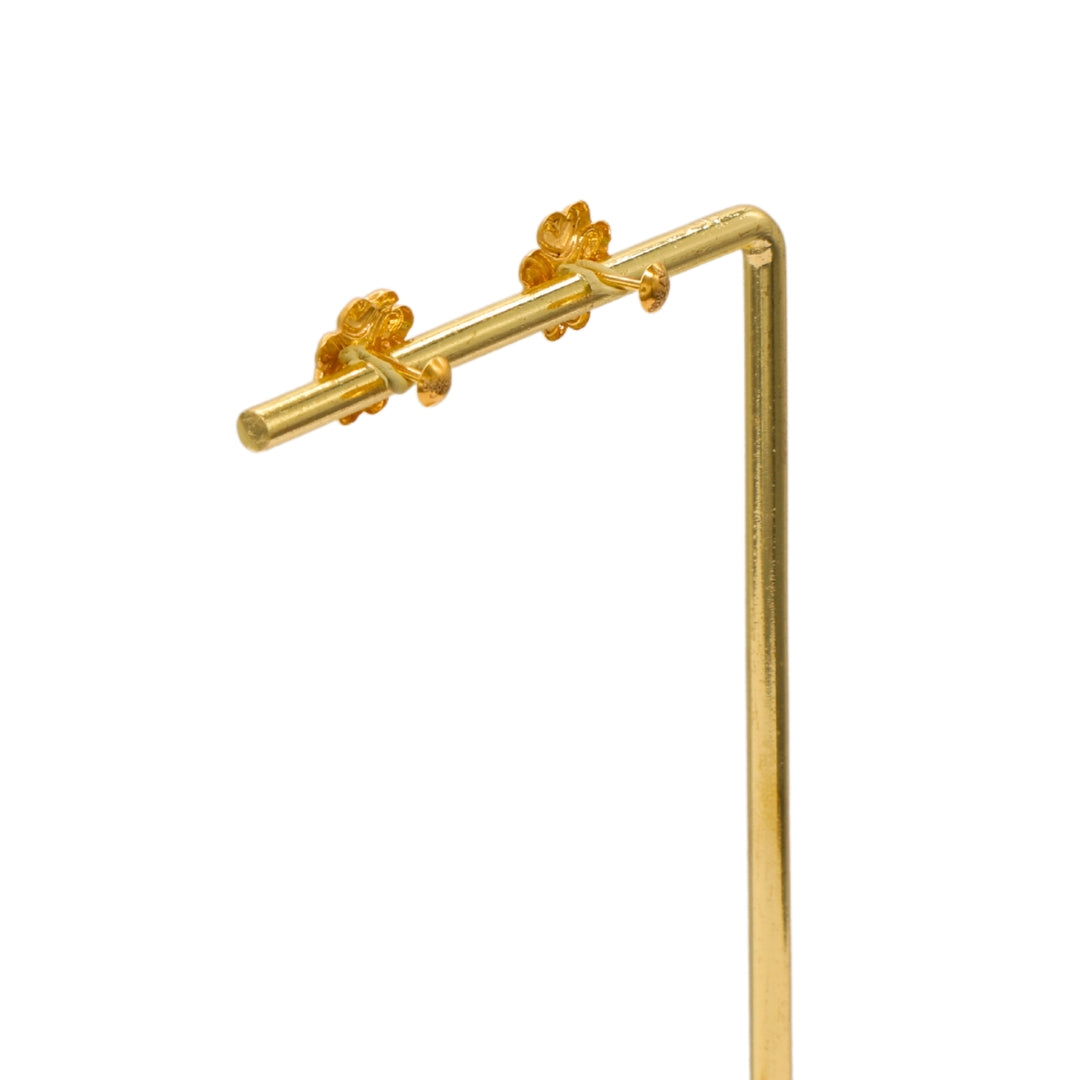 Gold 18KT Heart Cluster Stud Earrings