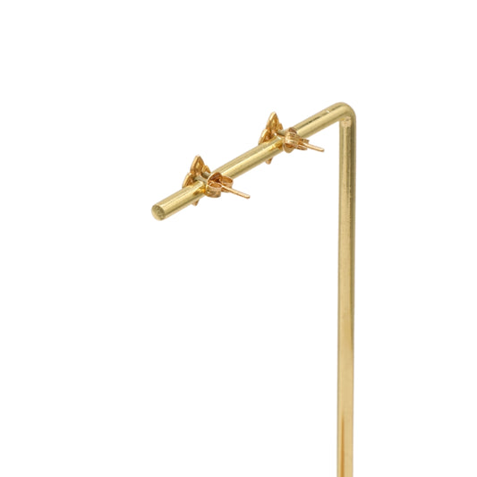 Gold 18KT Cluster Drop Stud Earrings