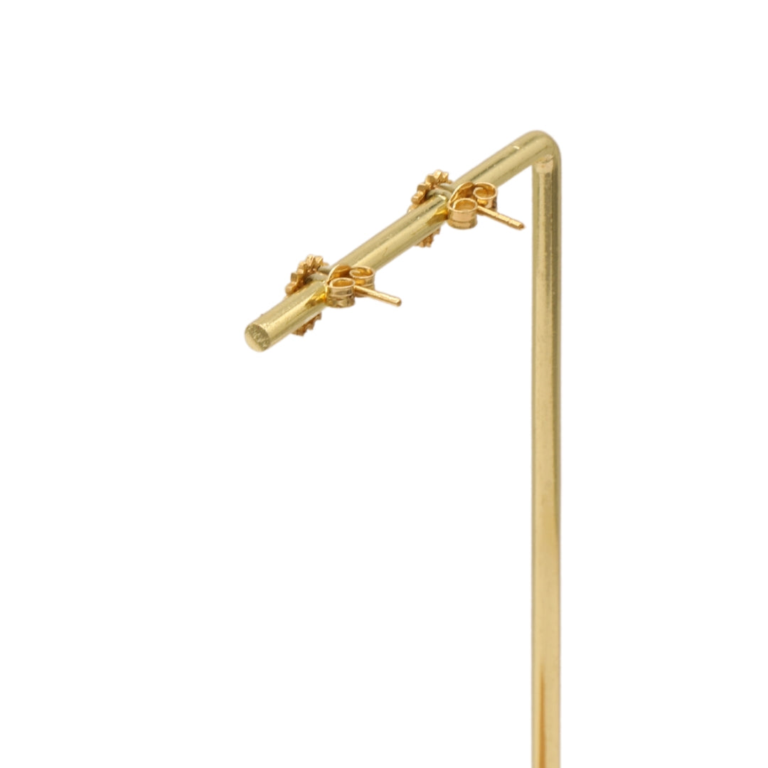 Gold 18KT Sunflower Stud Earrings