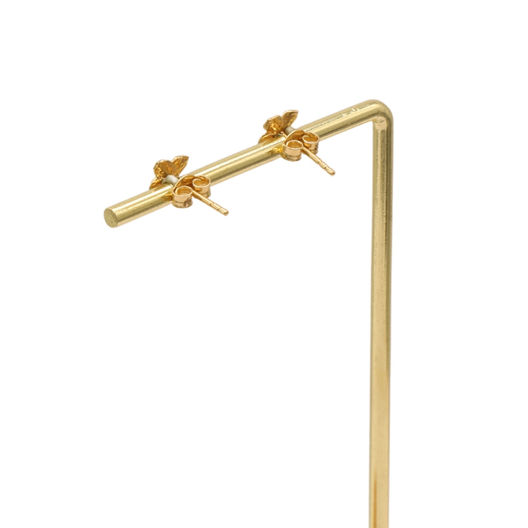 Gold 18KT Bow Stud Earrings