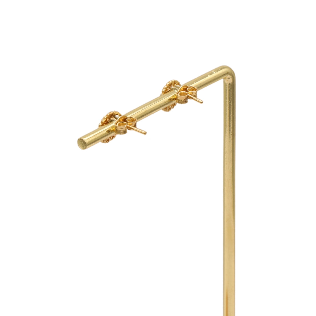 Gold 18KT Floral Stud Earrings