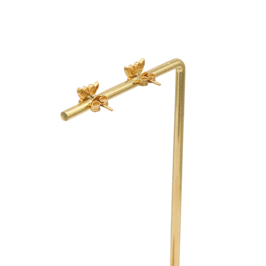 Gold 18KT Butterfly Stud Earrings