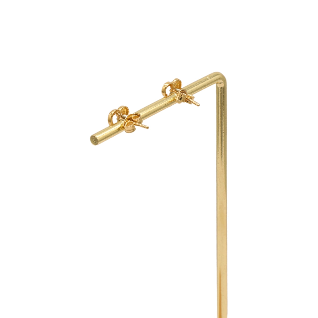 Gold 18KT Heart Stud Earrings