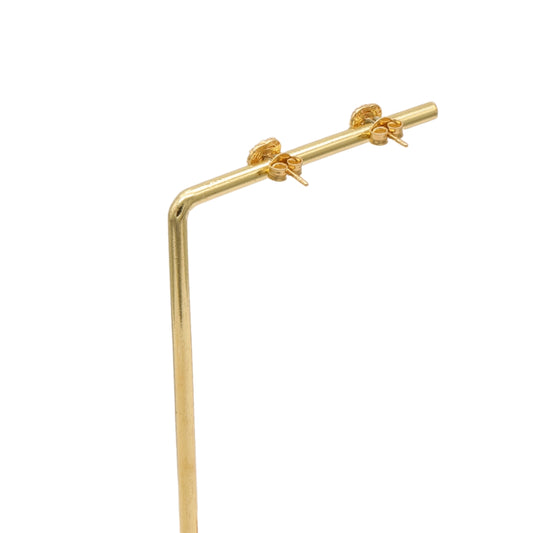 Gold 18KT Floral Twist Stud Earrings