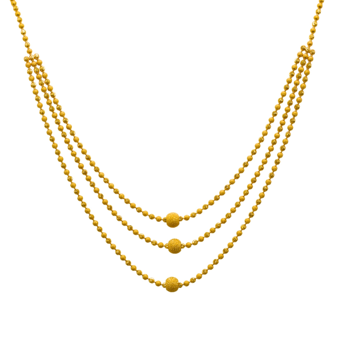 Gold 22KT 18 Inches Beaded Layered Necklace