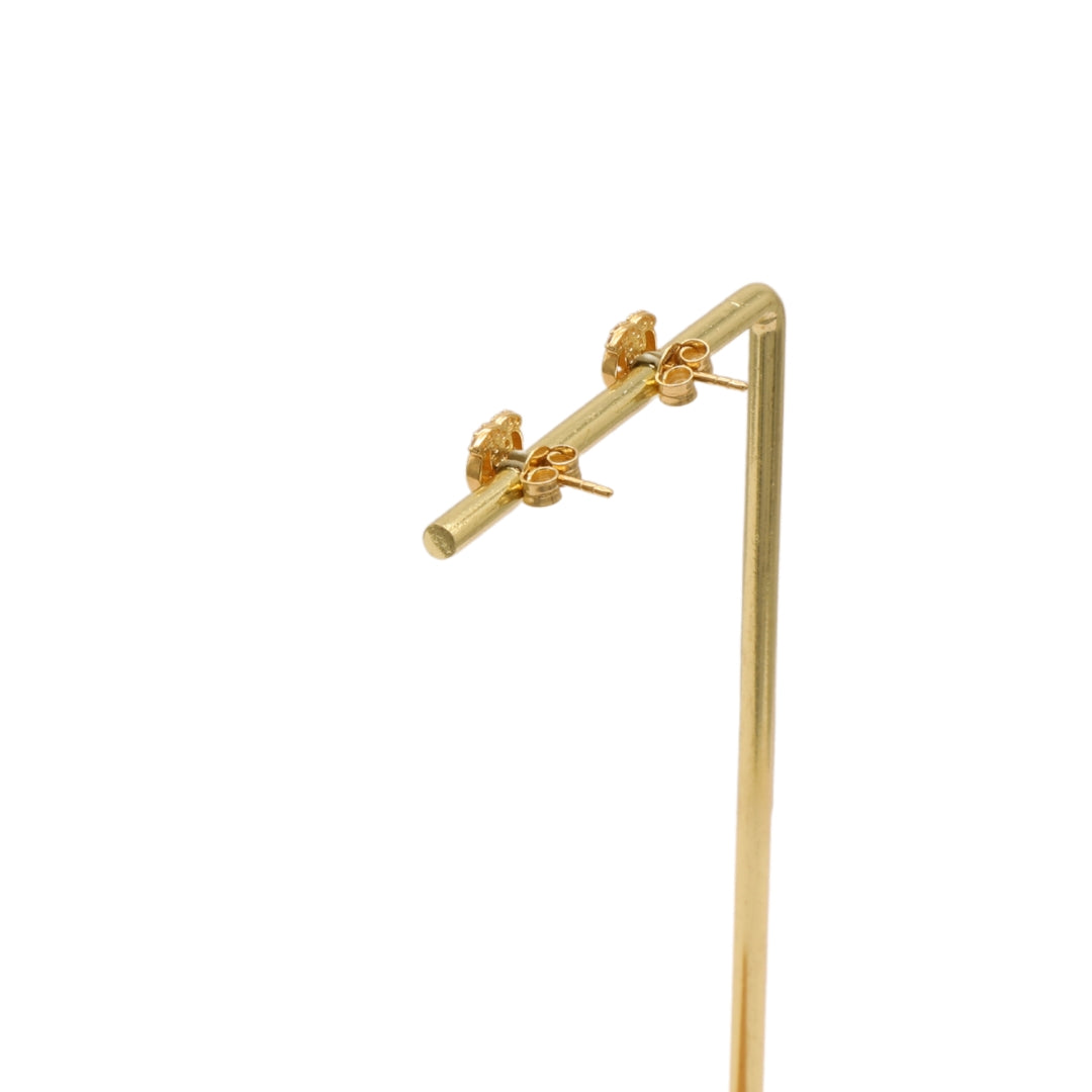 Gold 18KT Heart Drop Earrings