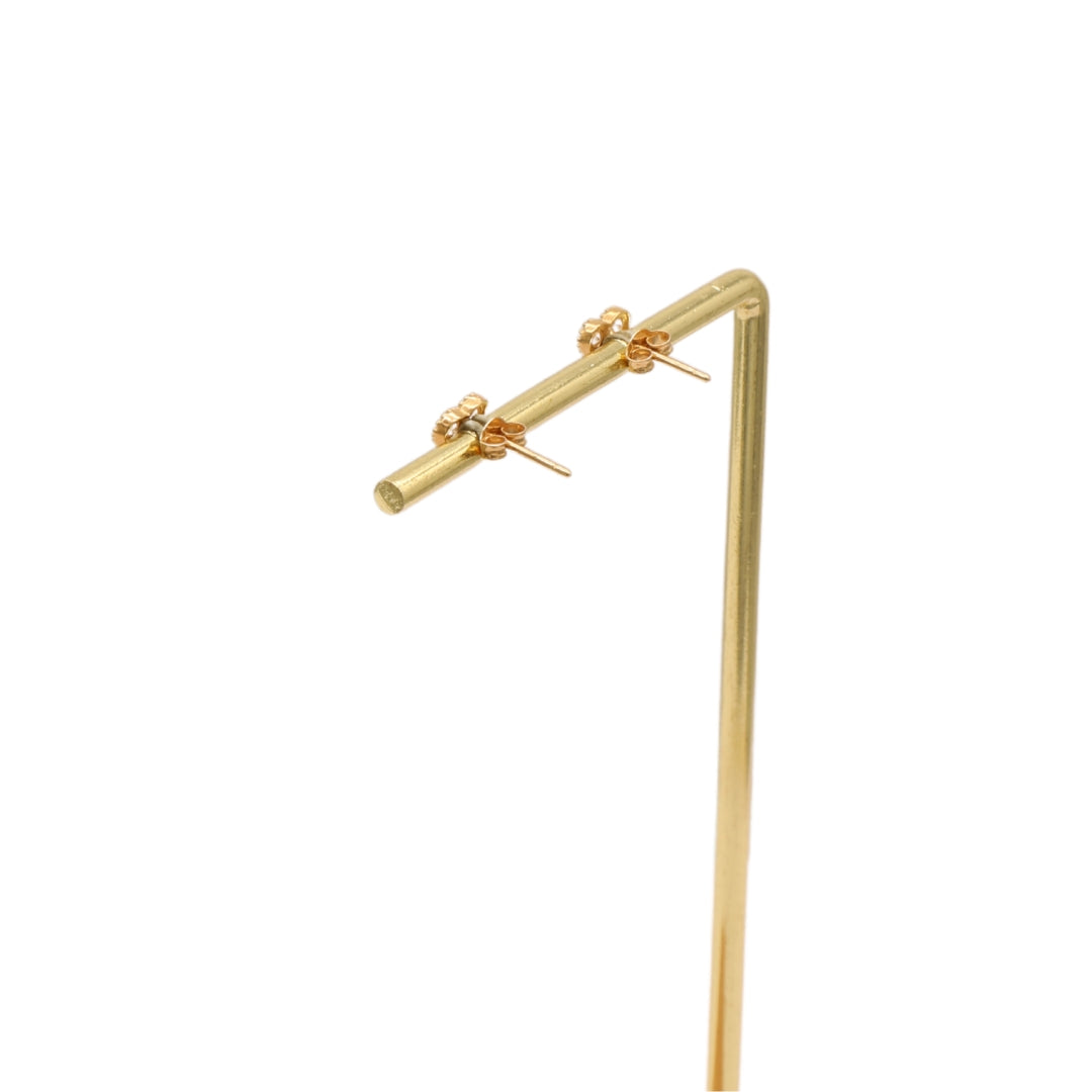 Gold 18KT Petite Heart Stud Earrings