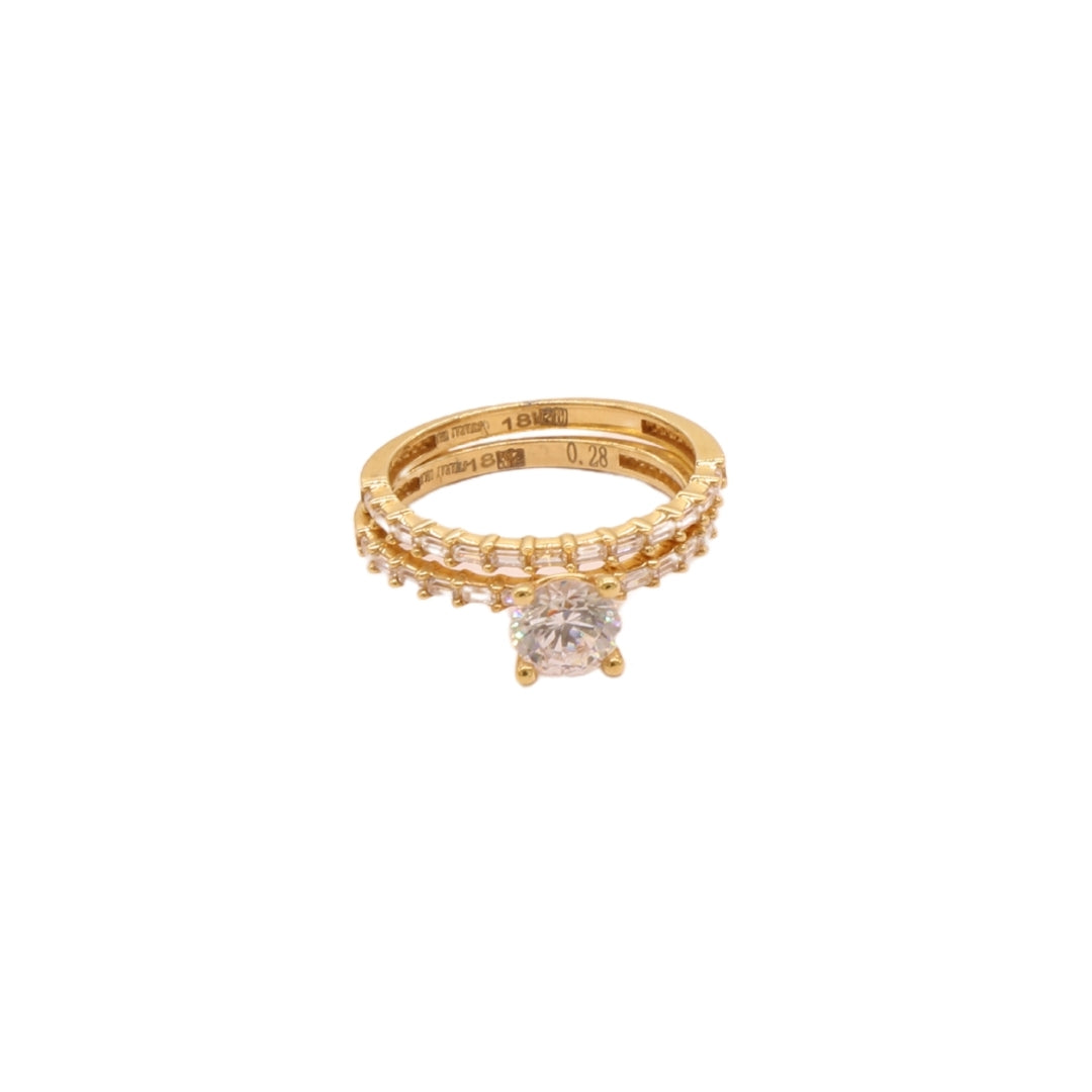 Gold 18KT Baguette Solitaire Ring