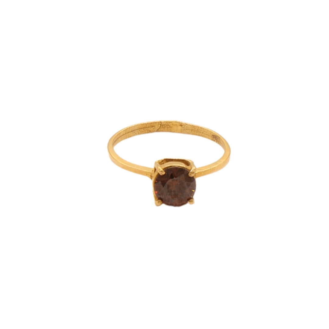 Gold 18KT Brown Stone Ring