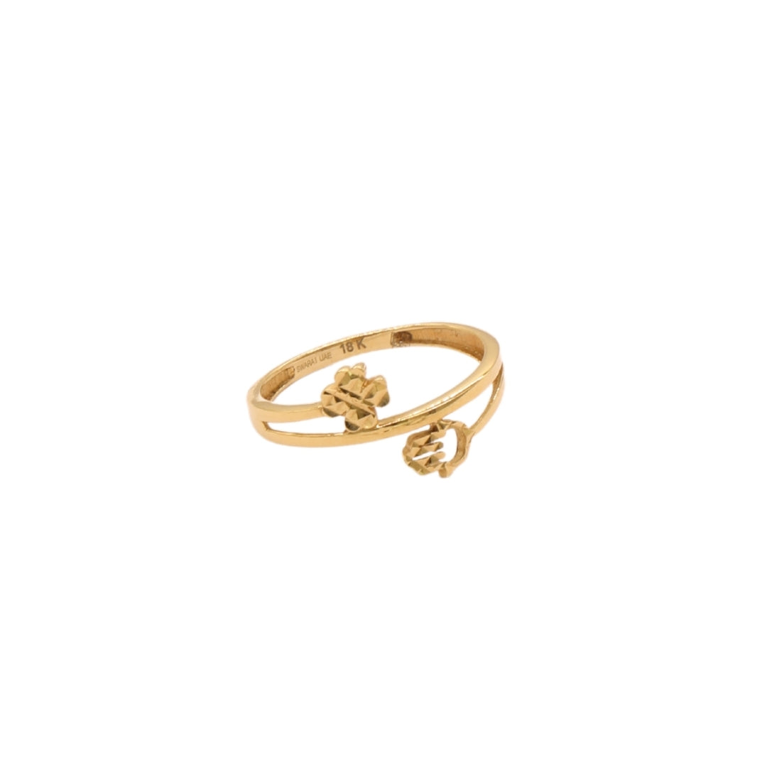 Gold 18KT Twin Charm Wrap Ring