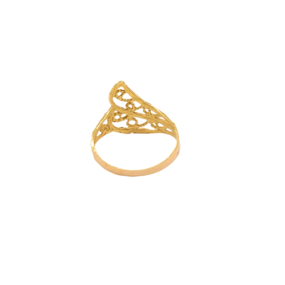 Gold 18KT Floral Crisscross Ring