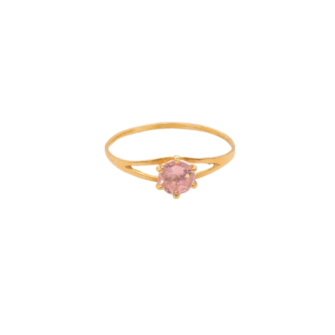Gold 18KT Pink Stone Ring