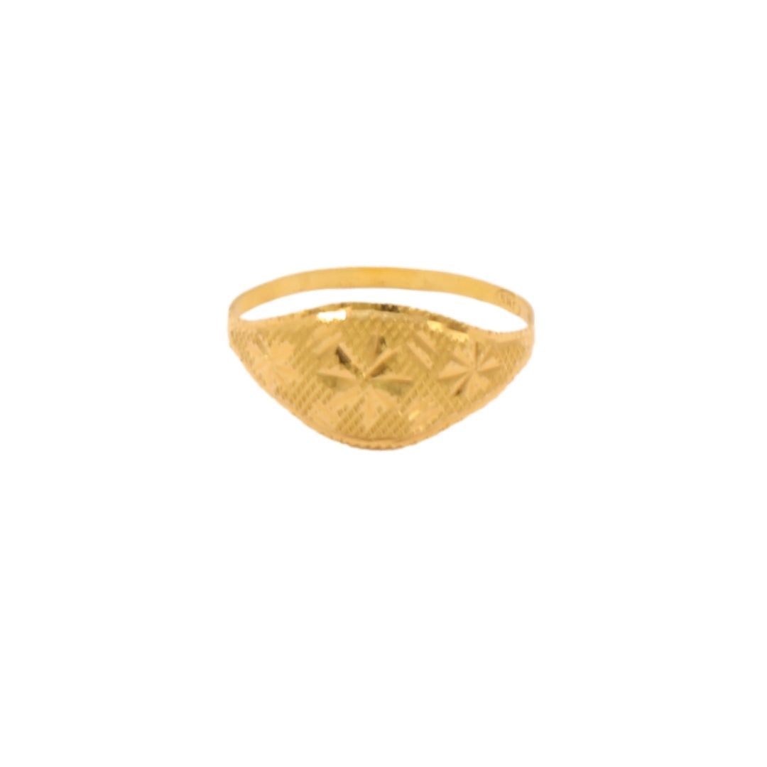 Gold 18KT Engraved Pattern Ring