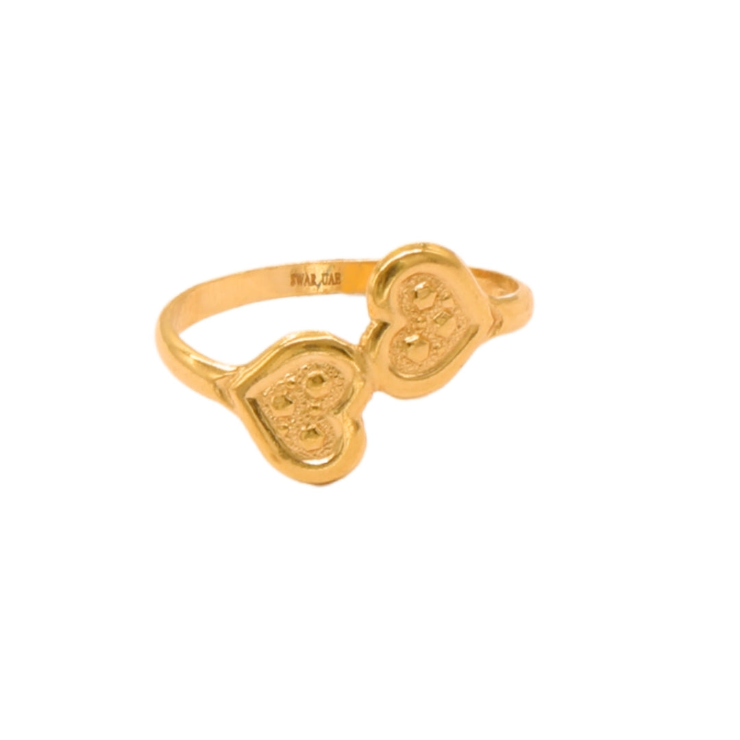 Gold 18KT Double Heart Shaped Ring