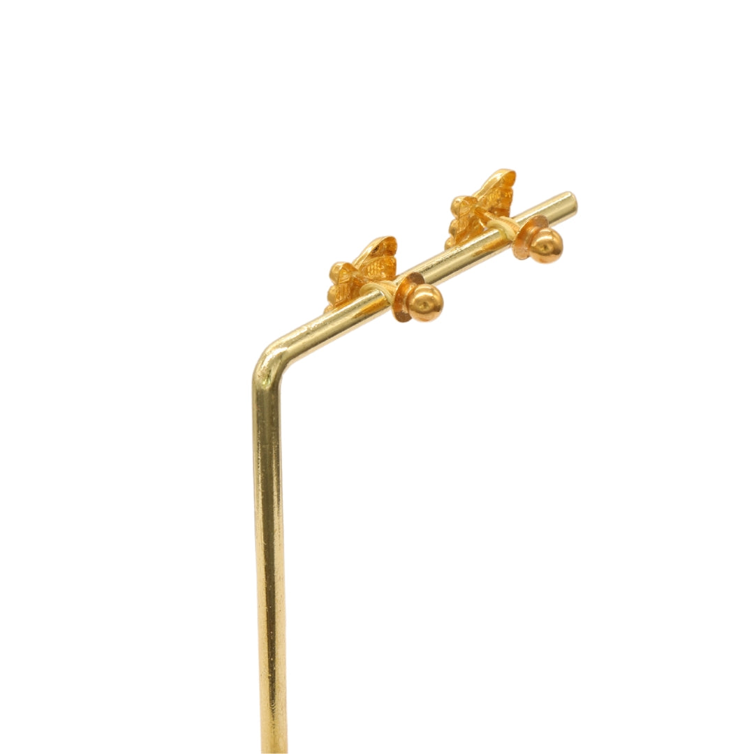 Gold 22KT Bow Shaped Stud Earrings