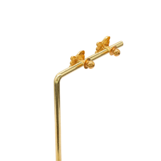 Gold 22KT Bow Shaped Stud Earrings