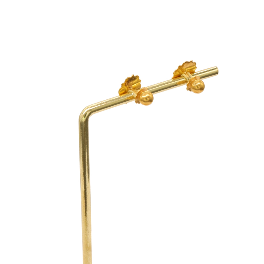 Gold 22KT Sunburst Stud Earrings