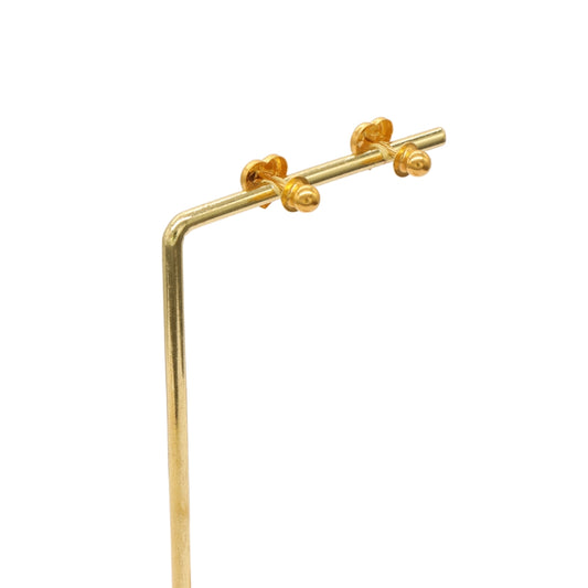 Gold 22KT Petite Heart Stud Earrings