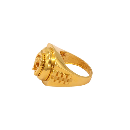 Gold 22KT Men's Horse & Horseshoe Design Ring