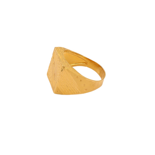 Gold 22KT Men's Rectangle Infinity Design Ring