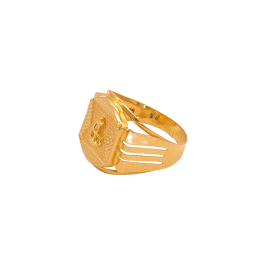 Gold 22KT Men's Anchor Motif Ring