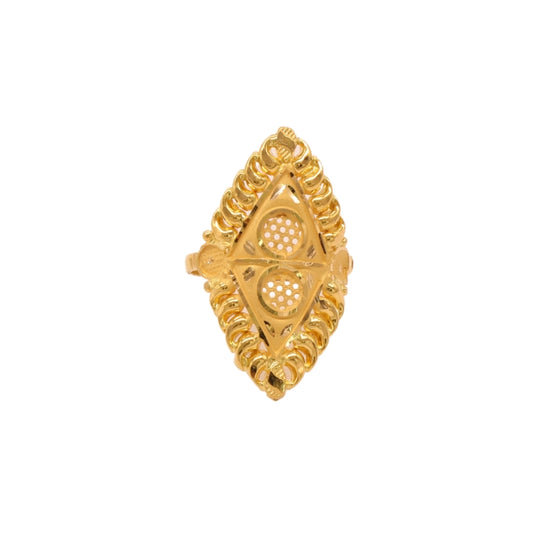 Gold 22KT Geometric Mesh Ring