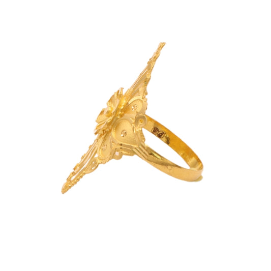 Gold 22KT Floral Cutout Ring