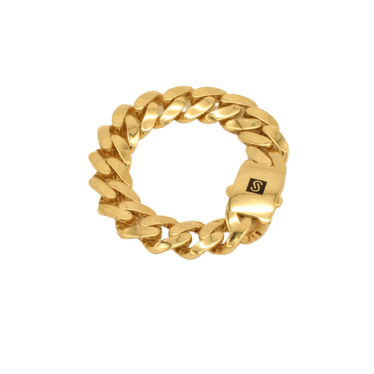 Gold 18KT 8 Inches Heavy Cuban Link Bracelet