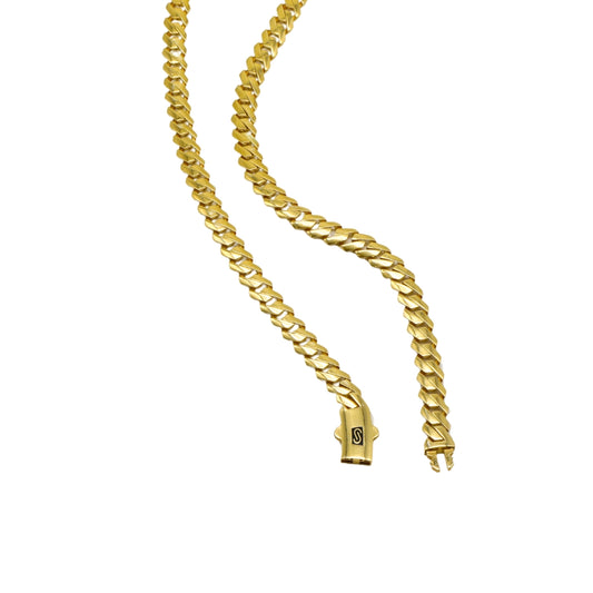 Gold 18KT 20 Inches Sleek Cuban Link Chain