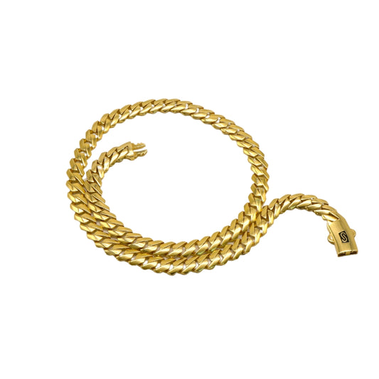 Gold 18KT 20 Inches Sleek Cuban Link Chain