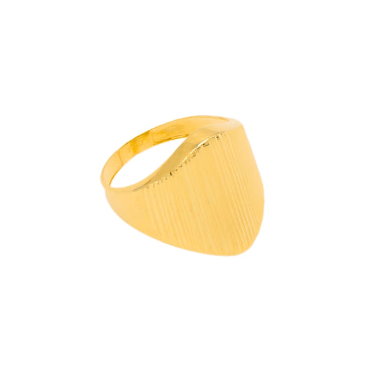 Gold 18KT Textured Triangle Statement Ring