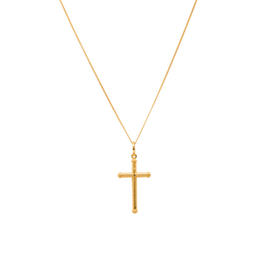 Gold 18KT Cross Pendant Necklace