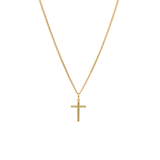 Gold 18KT 20 Inches Cross Pendant Necklace