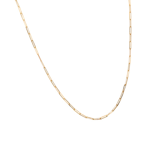 Gold 18KT 33 Inches Paperclip Link Chain