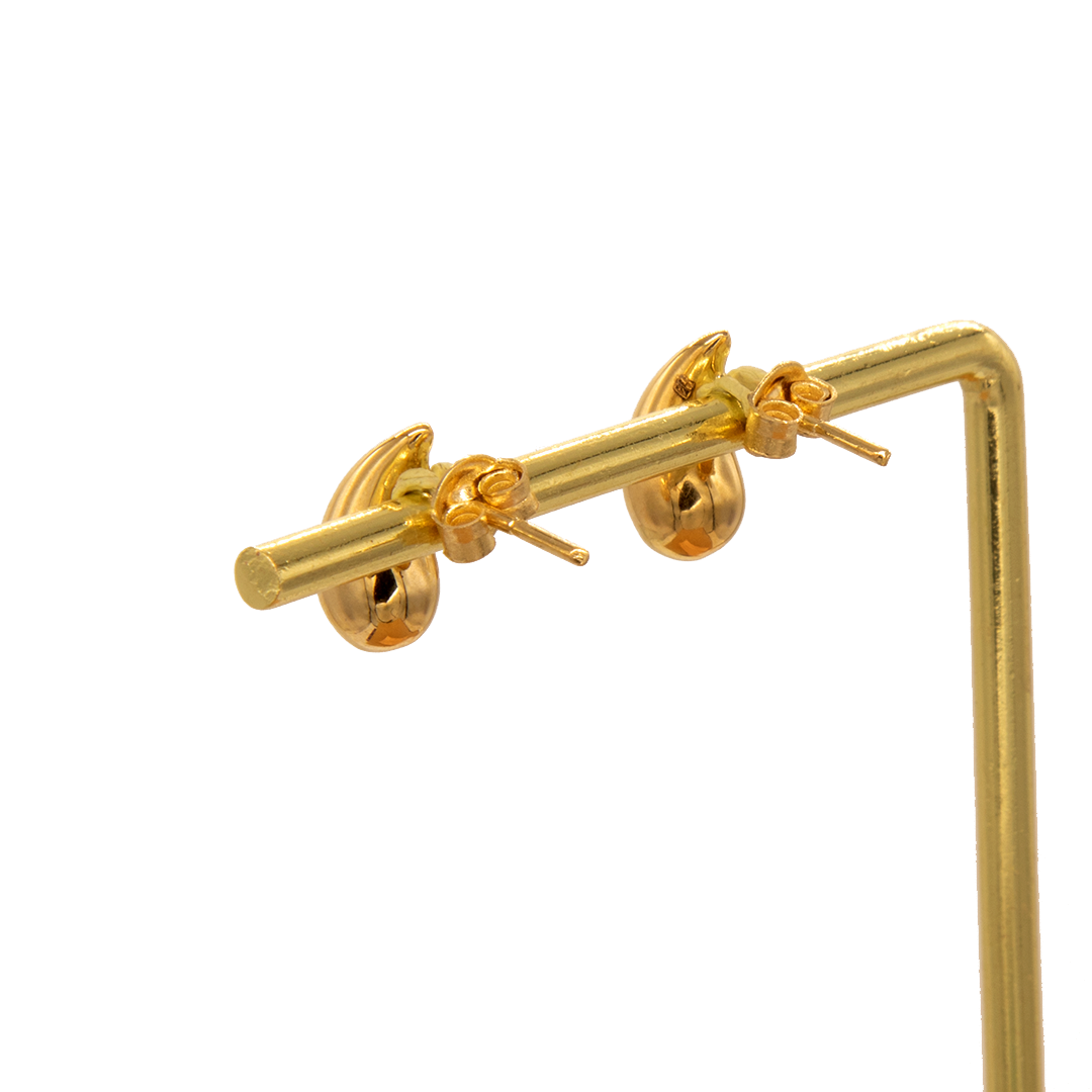 Gold 18KT Mini Folded Teardrop Earrings