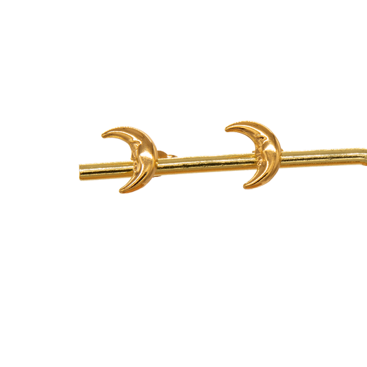 Gold 18KT Crescent Moon Earrings