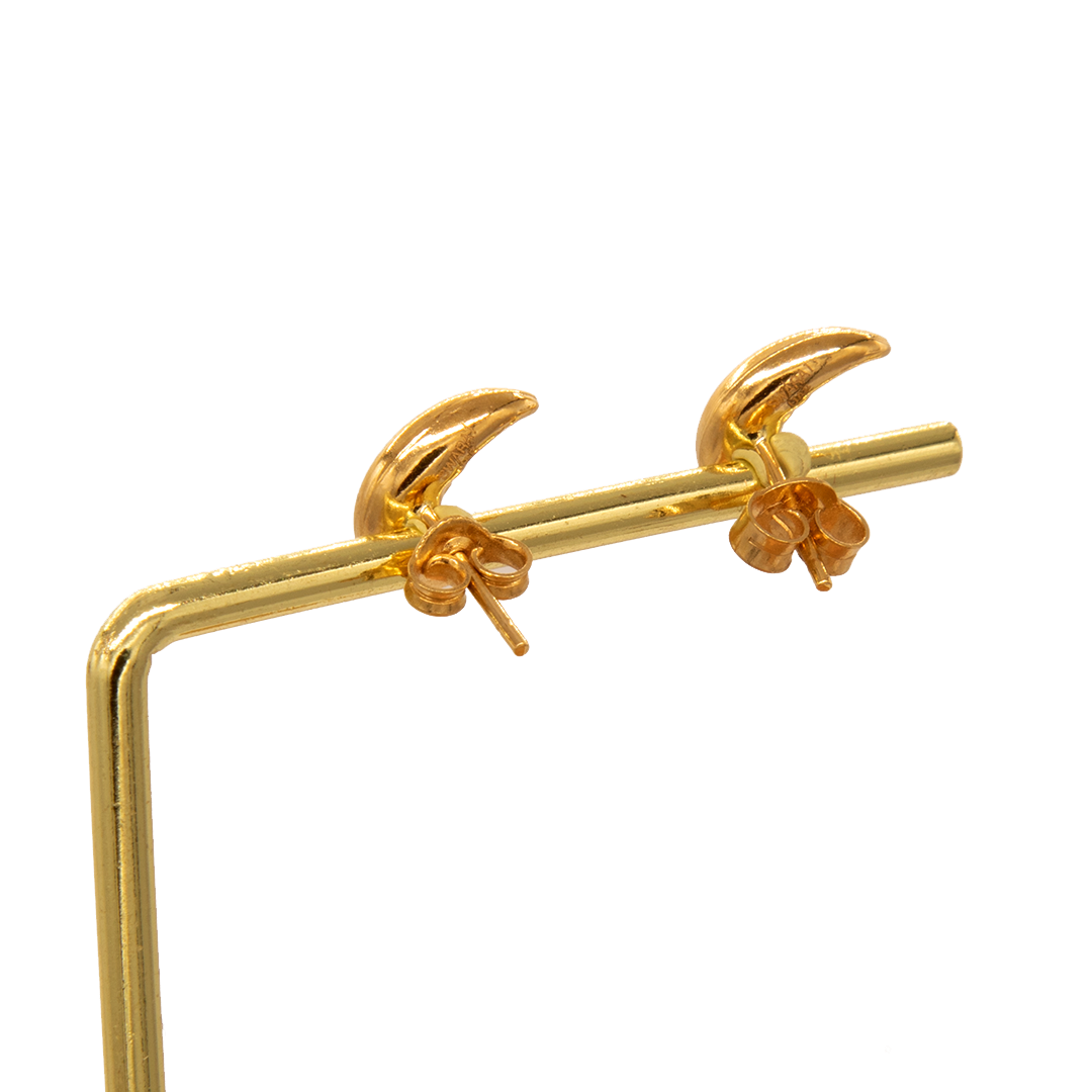 Gold 18KT Crescent Moon Earrings