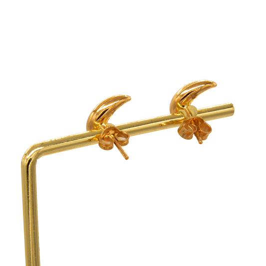 Gold 18KT Crescent Moon Earrings